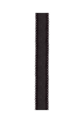 Julimex RB398 Ramiączka materiałowe z koronką 12mm (czarne) Bielizna/Akcesoria